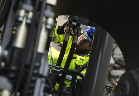inspecting construction equipment