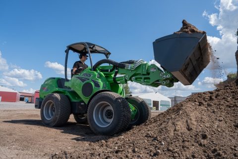 wheel loader at a construction site