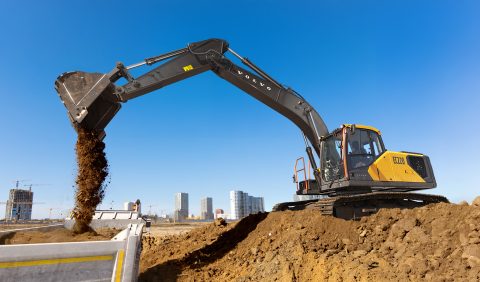construction equipment at a work site