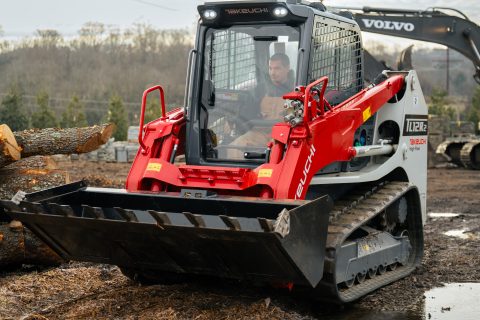 construction worker operating heavy equipment