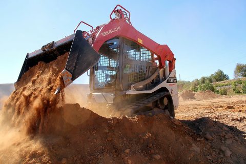 track loader at a work site