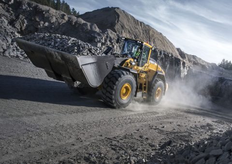 wheel loader at a construction site