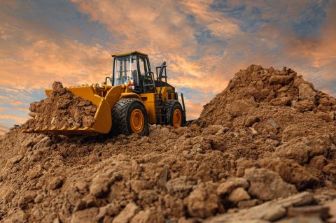 wheel loader at a job site
