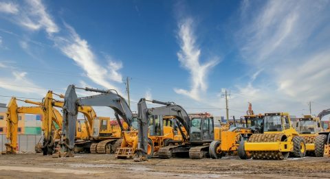 heavy equipment at a worksite